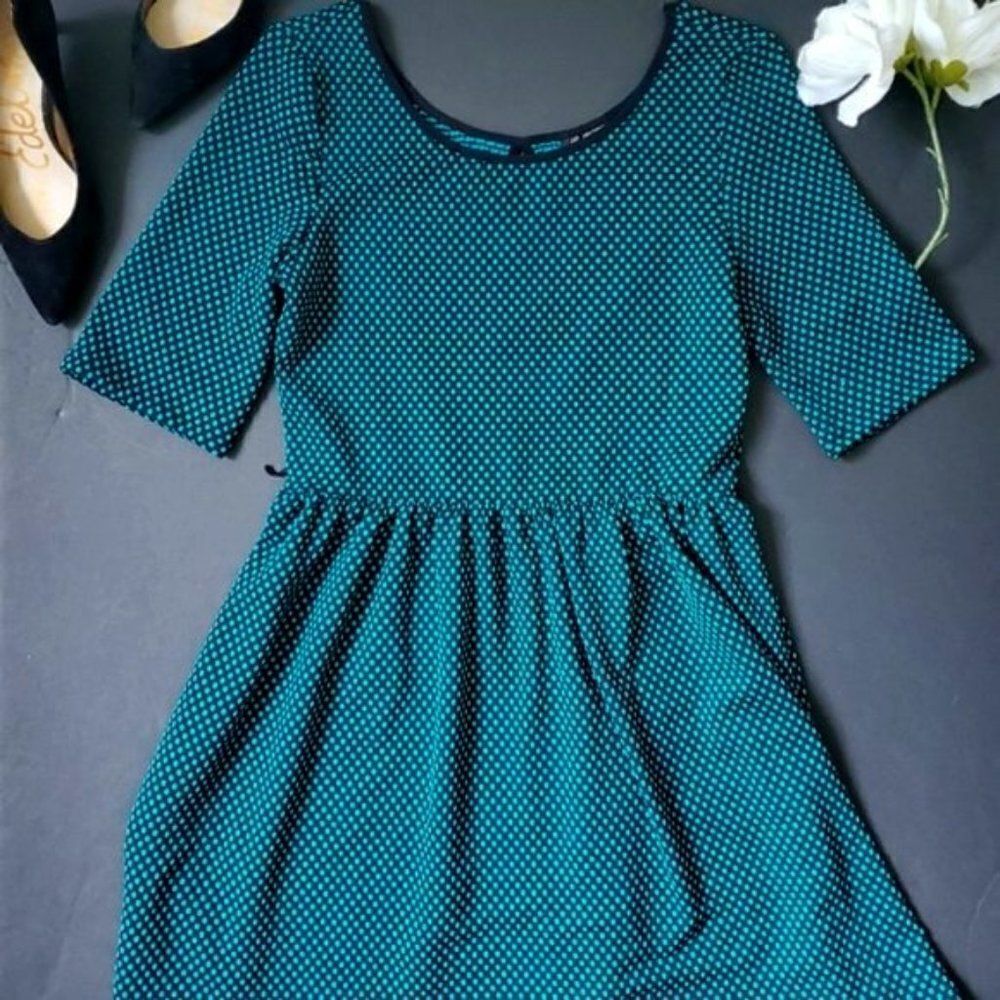 Jodi Kristopher Green Dress with black Polka Dots